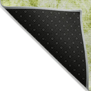 8' X 10' Lime Green Abstract Washable Non Skid Indoor Outdoor Area Rug