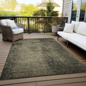 9' X 12' Gray Abstract Washable Non Skid Indoor Outdoor Area Rug