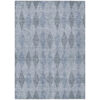 10' X 14' Denim Blue Geometric Washable Non Skid Indoor Outdoor Area Rug