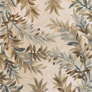 2' X 10' Ivory Tropical Branches Wool Indoor Runner Rug