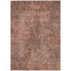 8' X 10' Salmon Charcoal And Beige Geometric Washable Indoor Outdoor Area Rug