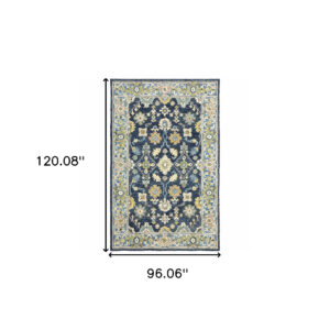 8'X10' Navy And Blue Bohemian Rug