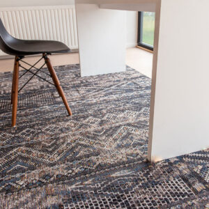 7' x 9' Gray and Beige Oriental Non Skid Area Rug