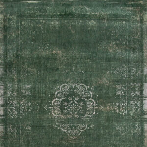 8' x 11' Gray and Green Medallion Non Skid Area Rug