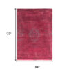 8' x 11' Gray and Pink Medallion Non Skid Area Rug