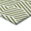 10' X 14' Lime Green and White Geometric Washable Non Skid Indoor Outdoor Area Rug