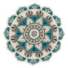 6' X 6' Blue Round Wool Floral Hand Tufted Area Rug