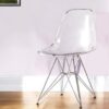Clear And Silver Acrylic Dining Side Chair