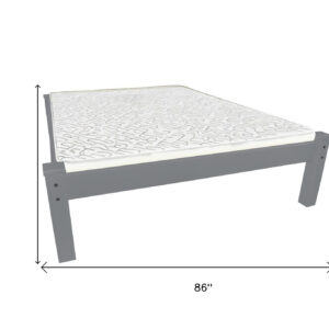 Gray Solid Wood Queen Bed Frame