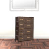27" Brown Steel and Fabric Nine Drawer Combo Dresser
