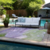 9' X 12' Purple Abstract Washable Non Skid Indoor Outdoor Area Rug