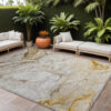 9' X 12' Brown Abstract Washable Non Skid Indoor Outdoor Area Rug