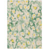 3' X 5' Green Floral Washable Non Skid Indoor Outdoor Area Rug