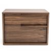 Modern Light Brown Walnut Nightstand with Two drawers