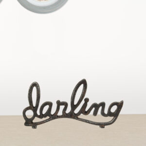 5" Black Cast Iron Hand Painted Darling Tabletop Sculpture
