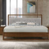 Brown and Gray Wood Tufted Upholstered King Bed Frame