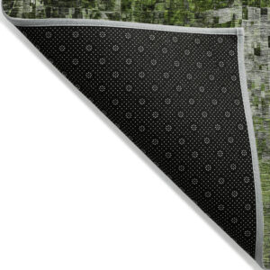 10' X 14' Green And Lime Green Abstract Washable Indoor Outdoor Area Rug