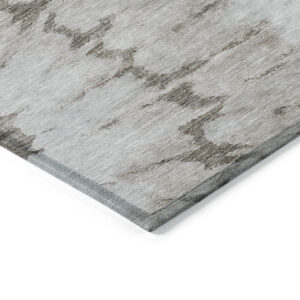 8' X 10' Taupe Khaki And Ivory Abstract Washable Indoor Outdoor Area Rug