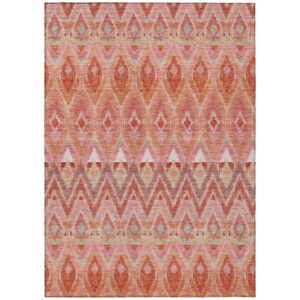 9' X 12' Pink Salmon And Blush Southwestern Washable Indoor Outdoor Area Rug