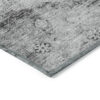 9' X 12' Gray Charcoal And Silver Oriental Washable Indoor Outdoor Area Rug
