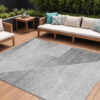 9' X 12' Gray Silver And Charcoal Abstract Washable Indoor Outdoor Area Rug