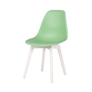 Set of Four 21" Light Green Heavy Duty Plastic Outdoor Dining Chairs