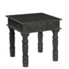 24" Black Solid Wood End Table