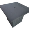 Black Slatted Metal Square Fire Pit with Glass Rocks
