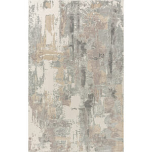 5' x 8' Gray and Beige Abstract Area Rug