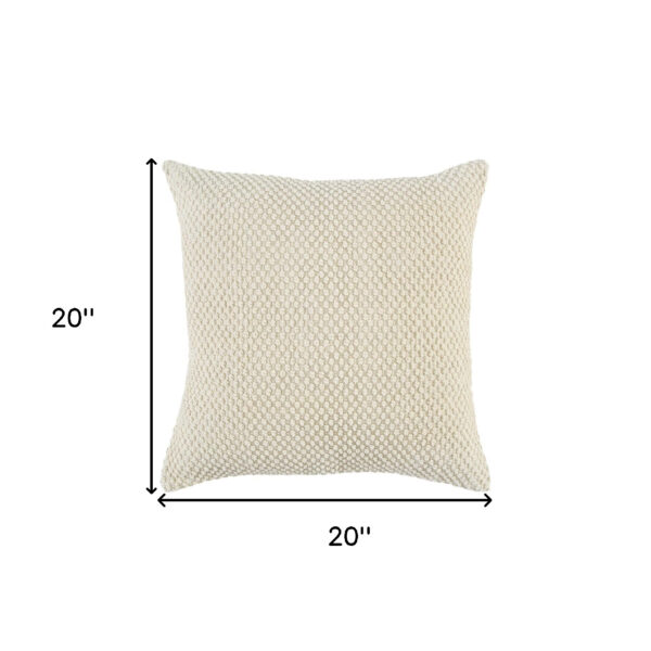20" Natural Beige Nubby Textured Modern Throw Pillow