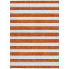 10' X 14' Orange Striped Washable Non Skid Indoor Outdoor Area Rug