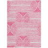 8' X 10' Blush Abstract Washable Non Skid Indoor Outdoor Area Rug