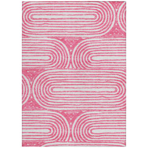 8' X 10' Blush Abstract Washable Non Skid Indoor Outdoor Area Rug