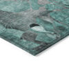 2' X 3' Teal Black and Gray Abstract Washable Indoor Outdoor Area Rug