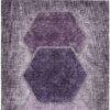9' X 12' Eggplant Purple And Lavender Geometric Washable Indoor Outdoor Area Rug