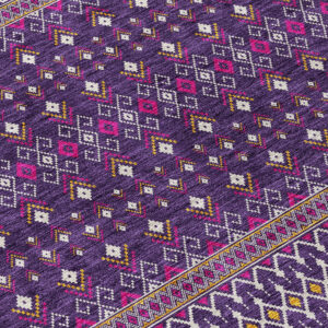 10' X 14' Purple Pink And Yellow Tribal Washable Indoor Outdoor Area Rug