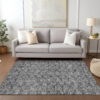 3' X 5' Gray Charcoal And Silver Geometric Washable Indoor Outdoor Area Rug