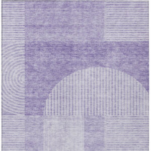 9' X 12' Lavender And Purple Geometric Washable Indoor Outdoor Area Rug
