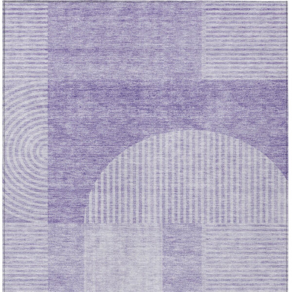9' X 12' Lavender And Purple Geometric Washable Indoor Outdoor Area Rug