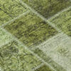 8' X 10' Olive Green And Artichoke Green Patchwork Washable Indoor Outdoor Area Rug