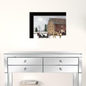Set Of Two Sleigh Bells Ring 1 Black Framed Print Wall Art