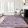3' X 5' Plum And Purple Floral Washable Indoor Outdoor Area Rug