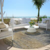 8' Brown Gold And Taupe Round Abstract Washable Indoor Outdoor Area Rug