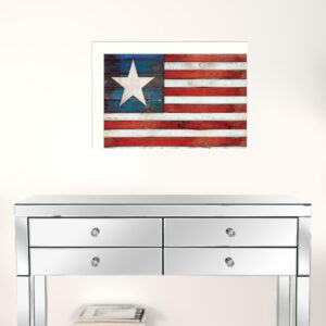 Land Of The Free White Framed Print Wall Art