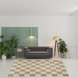8' x 10' Natural and Ivory Geometric Power Loom Washable Non Skid Area Rug