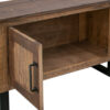 93" Brown Solid Wood Cabinet Enclosed Storage Distressed TV Stand