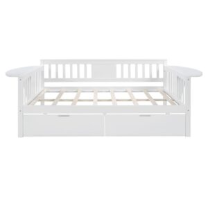 White Wood Full Bed Frame