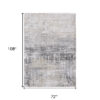 7' x 9' Gray and White Abstract Non Skid Area Rug
