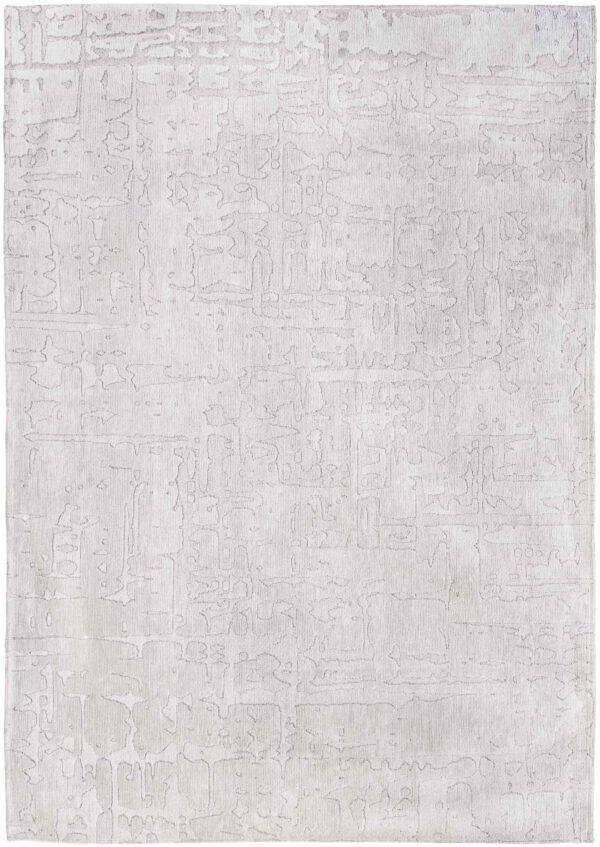 8' x 11' White Abstract Non Skid Area Rug