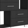 35" Black Four Drawer Dresser With Open Cubby Space